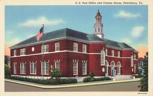 Postcard US Post Office and Custom House Petersburg Virginia VA - Picture 1 of 2