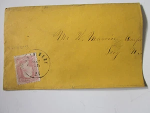 US 1860'S COVER SOUTH WEST PENNSYLVANIA HAND CANCEL STAMP #65 - Picture 1 of 2