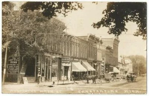 Constantine Michigan MI ~ West Side of Main Street View RPPC foto real 1911 - Imagen 1 de 2