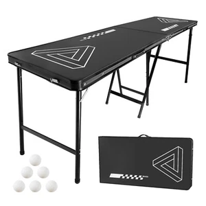 VEVOR 2.4 m Folding Beer Pong Tailgate Table Party Drinking Game Carrying Handle - Picture 1 of 12