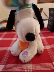 Happy Easter 9 in Peanut Snoopy Musical Plush Plays Linus & Lucy Tune NWT - Picture 1 of 6