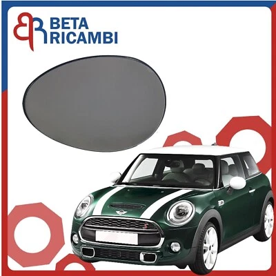 Vetro Specchietto Mini Cooper F55 F56 Piastra Specchio Sinistro Sx Guida Termico - Immagine 1 di 4