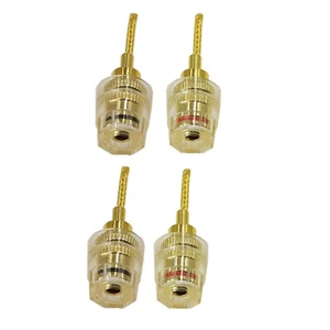 4* Banana Female to 2mm Pin Gold Plated Connector HIFI Cable Adapter Plug 4mm - Picture 1 of 11
