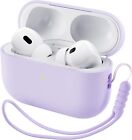 AirPods Pro 2 Case Protective Liquid Silicone Case with Lanyard Soft LED Visible