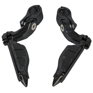 1 1/4'' Footpegs & Short arm Angled Mount Fit For Harley Touring Street Glide - Picture 1 of 10