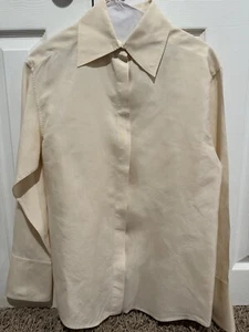 Gucci Cream 100 % Silk Colored Men’s Button Down Size 42 - Picture 1 of 5