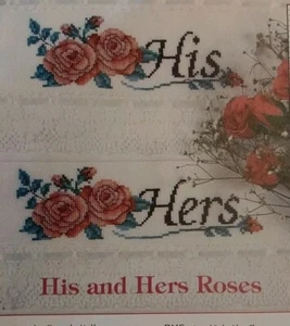 His & Hers Rosen BAND Handtuch Blumen Kreuzstich Magazin MUSTER (V)  - Bild 1 von 1