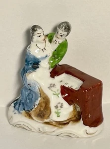 Victorian Man Woman at Piano Hand Painted Porcelain Figurine Occupied Japan - Picture 1 of 6