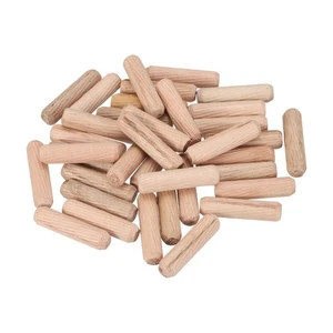 Wooden Dowel Pins 30pcs 10x40mm(0.39"x1.57") Fluted Beveled Ends - Imagen 1 de 7