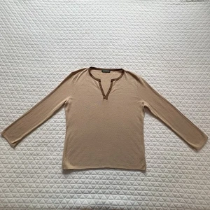 Sudadera para mujer Lauren Ralph Lauren talla L imitación gamuza cuero marrón dinero antiguo” - Imagen 1 de 13