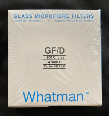 Nuevos filtros de microfibra de vidrio Whatman GF/D 47mm 100 círculos 1823 047 (sellados) Foto 1 de 4