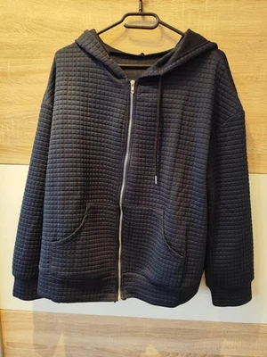 Shein Cardigan Zip Jacke Sweat Dunkelblau marine Gr. 48 Waffelmuster - Bild 1 von 2