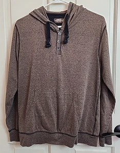 Retro Brown Hooded Shirt Mens Size S Chest 38 Center Pocket Long Sleeve 35435 - Picture 1 of 5