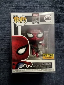Funko Pops #593 Amazing Spider-Man 80 aniversario/exclusivo tema candente/como nuevo/estuche - Imagen 1 de 6