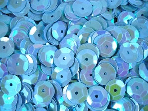 Sequins 10mm Blue AB 20g DIY Crafts Sewing Dressmaking Embellishments - Picture 1 of 2