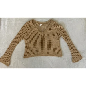 Blusa Top Suéter Top Suéter Crochet Suelto Metálico Taupe Talla XXL Boho Manga Larga - Imagen 1 de 11
