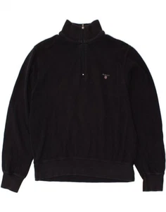 GANT Mens Zip Neck Sweatshirt Jumper Medium Navy Blue Cotton CN25 - Picture 1 of 6