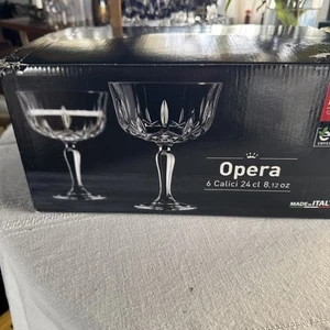 RCR Opera Champagne Bicchieri Cocktail Cristallo Italiano (SET DI 6) Come Nuovi!!! - Foto 1 di 7