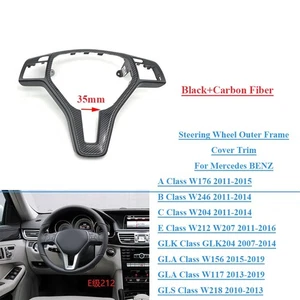 For Benz C Class C204 W204 35mm Steering Wheel Outer Frame Cover Black + Carbon - Picture 1 of 7