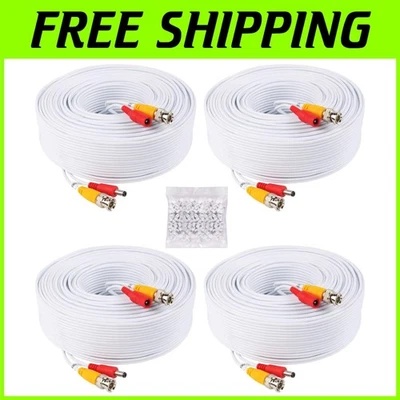 100ft CCTV Surveillance Cable with Clips & Connectors - Image 1 of 4