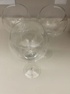Pier 1 Angled Clear Slanted Rim 3 Blown Balloon Red Wine Glasses Approx 9.5” - Picture 1 of 7