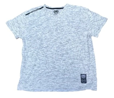 Ecko Unltd Mens Shirt Gray 2XL Short Sleeve Logo 1972  Patch V-Neck Rhino Brand - Image 1 of 4