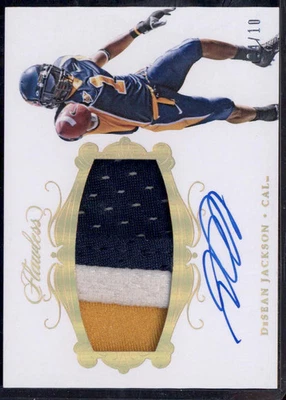 2018 Flawless Collegiate Patch Autographs Gold #PA-DJ DeSean Jackson Auto /10 - Image 1 of 2