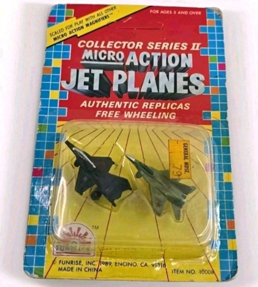1988 Funrise Micro Action Jet Planes Magnifiers F-15 Eagle F-4 Phantom