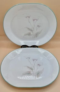 2er Set Corelle Calla Lily Three Dreams Ovale Servierplatte 12"x 10" - Bild 1 von 3
