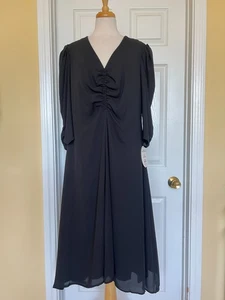 Abito nero SCOOP taglia XL taglia 16-18 vestito increspato davanti - Foto 1 di 6
