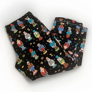 Nick & Nora Nutcracker Pajama Pants Cotton Flannel Sz XL Black Multi Men Women - Picture 1 of 9