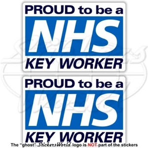 Pegatinas para parachoques de vinilo NHS PROUD KEY WORKER 115 mm soporte para virus x2 calcomanías - Imagen 1 de 2