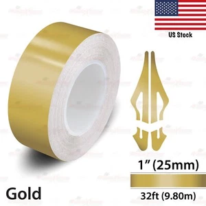 1" Vinyl Pinstriping Pin Stripe Car Body Styling Tape Decal Sticker 25mm GOLD - Picture 1 of 14