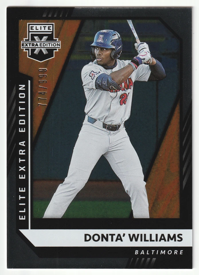 Donta' Williams 2021 Panini Elite Extra Edition #/999 #106 Orioles - Image 1 of 2