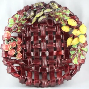 COUPE TRESSÉE Céramique Vintage Signée HENY Fruits Trompe l'oeil/vallauris/50... - Imagen 1 de 12