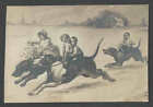 Ca 1910 Ppc Fantasy Children Riding On Dogs Unposted Trimmed On Both Sides