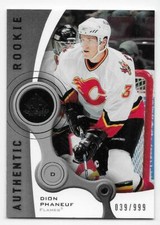 05/06 SP GAME USED AUTHENTIC ROOKIES RC Hockey /999 (#101-200) U-Pick From List