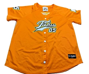 FOREVER 21 FUBU Jersey Orange Embroidered Logo Sport Hip-Hop Top Womens - LARGE - Picture 1 of 7