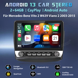 Android Autoradio Für Benz Vito Viano W639 03-2015 Carplay GPS Navi WIFI BT 64G - Bild 1 von 18