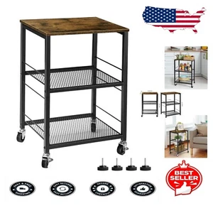 Versatile 3-Tier End Table on Wheels - Perfect for Bedroom & Office Needs - Picture 1 of 10