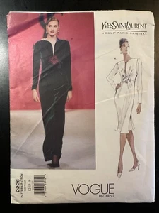 New Vogue 2226 Sewing Pattern by Designer Yves Saint Laurent Dress Gown 12 14 16 - Picture 1 of 3