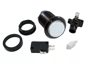 Weißer LED Arcade Taster mit schwarzer Blende - Bild 1 von 2