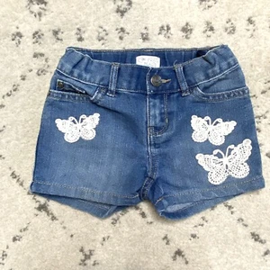 Childrens Place Girls Size 4 Butterfly Denim Jean Shorts - Picture 1 of 4