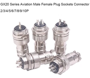 GX20 Series Aviation Male Female Plug Sockets Connector 2/3/4/5/6/7/8/9/10Pin - Picture 1 of 17