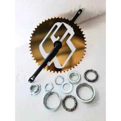 FULLSET BICYCLE CRANK GT 52T / BMX | BB Bearing | S-Arm (GOLD) - Image 1 of 4