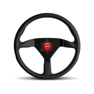 Momo MCL35BK3B Montecarlo Steering Wheel 350 mm Diameter Black Leather Grip - Picture 1 of 2