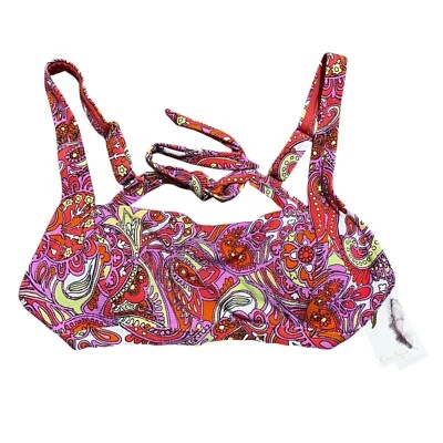 Jessica Simpson Womens Size XL Orange Pink Print Bikini Top Swim Separates NWT - Image 1 of 4