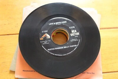 DOLLY PARTON "LOVE IS WORTH LIVING" 45 RPM 7" VG RECORD [D33-61] - Image 1 of 4