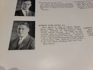 Bobby Jones College Yearbook 1924 Harvard Golf Augusta National Masters