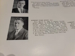 Bobby Jones College Yearbook 1924 Harvard Golf Augusta National Masters - Picture 1 of 3